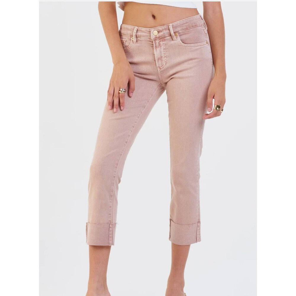 Dear John Blaire High Rise Cuffed Straight Jeans in Rose Dust - Sz 27